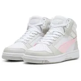 Puma Rebound V6 Mid Jr Sneaker, White Frosty Pink Sedate Gray, 36