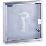 Zeller Schlüsselkasten 30 x 30 x 6 cm Edelstahl/Glas