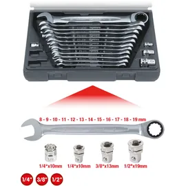 KS Tools Ratschenringmaulschlüssel-Satz 16-tlg.