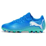 Puma Future 7 Play MG Jr Soccer Shoe, Hyperlink Blue-Mint White, 38 EU