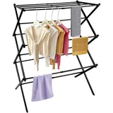 Haloyo® Faltbarer, Ausziehbarer Wäscheständer, Freistehend, Für Drinnen Und Draußen, 75 X 40 X 105 Cm, Schwarz