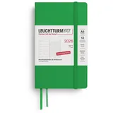 Leuchtturm1917 372515 Wochenkalender & Notizbuch Pocket A6 2026, 12 Monate, Softcover, Spring Leaf, Deutsch