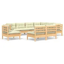 vidaXL Garten-Lounge-Set 9-tlg. creme Kiefer