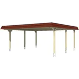 SKANHOLZ Doppelcarport Wendland 6,30 x 6,37 m schiefergrau inkl. Pfostenanker