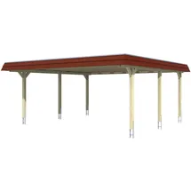 SKANHOLZ Doppelcarport Wendland 6,30 x 6,37 m schiefergrau inkl. Pfostenanker