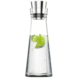 Emsa Wasserkaraffe EMSA FLOW SLIM Carafe, Kühlkaraffe Karaffe Glas/Edelstahl, 1,0L, (1-tlg)