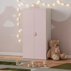 Kinderkleiderschrank Sandnes 123x60x40 cm Weiß/Rosa
