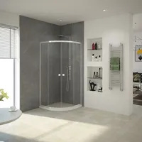 Marwell Duschkabine 80x80 MARWELL LEEDS II 80x80x190 cm Runddusche mit hochwertigen Alumuniumprofilen in chrom Duschabtrennung aus Einscheibensicherheitsglas Dusche