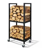 Proregal Kaminholzregal PHOENIX Metall 82 x 44 x 28 cm Schwarz