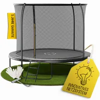 FRIEDO Trampolin Outdoor 305 cm mit einklappbaren Stangen I Sicher & wetterfest I Nach EN71-14 Geprüft I Innenliegendes Netz, rostfrei & dick gepolstert