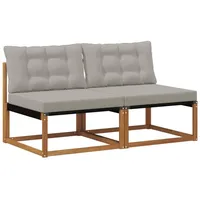 vidaXL Outdoor Mittelsofa 2-tlg. grau