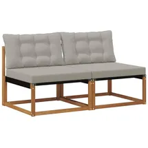 vidaXL Outdoor Mittelsofa 2-tlg. grau