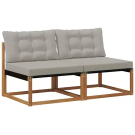 vidaXL Outdoor Mittelsofa 2-tlg. grau