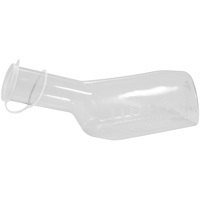 AMPRI Urinflasche für Männer, weißer Deckel, eckig, aus Polycarbonat 25 Stück