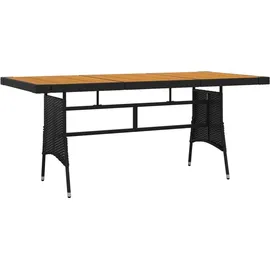 vidaXL 7-tlg. Garten-Essgruppe Poly Rattan Schwarz