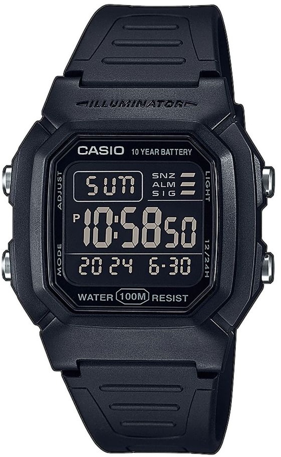 Casio Digitaluhr W-800H-1BVES Armbanduhr Digital Herren Damen Uhr