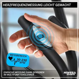 MIWEBA Crosstrainer MC500, großes LCD-Display, Pulsmessung, Fitnessgerät, Cross Trainer, Ausdauer Training, Stepper Heimtrainer Ellipsentrainer Ergom... | Schwarz