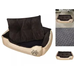 vidaXL Hundekorb Hundebett Beige und Braun XXL Körbchen Hund beige