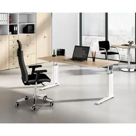 Hammerbacher Schreibtisch U-Serie Buche / Silber