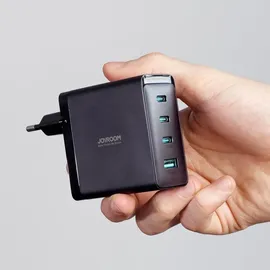Joyroom Wandladegert, 3x USB-C + USB-A, PD, GaN, 100 W, mit USB-C-Kabel - Schwarz
