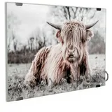 DEQORI Schlüsselbrett 'Ruhendes Hochland', (1 St), Schlüsselhalter Schlüssel Haken Schlüsselboard modern Schlüsselleiste braun|grau