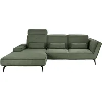 Set One by Musterring Ecksofa "SO 4500, Füße schwarz matt, inkl Schwenkrückenfunktion, Cord, L-Form", grün (olive), B:304cm H:90cm T:190cm, 95% Polyester 5% Polyamid, SET ONE BY MUSTERRING, Sofas, Ecksofa, wahlweise mit Kopfstütze/Armteilverstellung/Rückenneigung