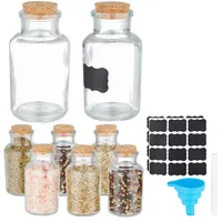 Relaxdays Gewürzgläser 8er Set, Korkdeckel, Gewürzdosen Glas, 150 ml,