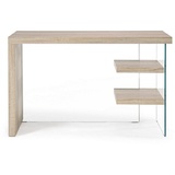 Natur24 Schreibtisch Schreibtisch Bilbao 120 x 50 x 76 cm MDF und Glas Büro Bürotisch