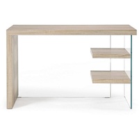 Natur24 Schreibtisch Schreibtisch Bilbao 120 x 50 x 76 cm MDF und Glas Büro Bürotisch