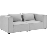 Juskys modulares Sofa Domas S - 2 Sitzer - Hellgrau