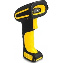 DeLock Industrie Barcode Scanner 1D und 2D für 433 MHz oder Bluetooth mit induktiver Ladestation (2D-Barcodes, 1D-Barcodes, Barcode-Scanner, Schwarz, Gelb