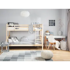 Beliani Hochbett Revin 90 x 200 cm Kiefer hellbraun