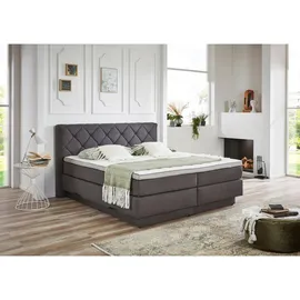 SUN GARDEN Boxspringbett 180 x 200 cm H2/H3 Anthrazit