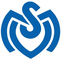 Wandtattoo WALL-ART „MSV Duisburg Retro Logo“ Wandtattoos Gr. B/H/T: 80 cm x 77 cm x 0,1 cm, blau Wandtattoos Wandsticker