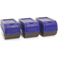 Novaliv 3x Mittel 5L Kartoffelbox marineblau Vorratsbehälter Aufbewahrungsdose Küchen