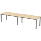 Rocada Mehrfacharbeitstisch Executive BxTxH 320x80x73cm Gestell grau Platte Melamin buche