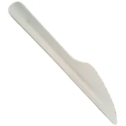 100 Einweg Messer aus Papier weiß 16 cm nachhaltig