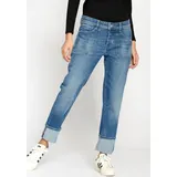 Gang Boyfriend-Jeans "94NICA WORKER", Damen, Gr. 29, N-Gr, blau (mid blau), Denim/Jeans, Obermaterial: 92% Baumwolle, 6% Polyester, 2% Elasthan, regular fit knöchelfrei, Jeans, cooler, androgyner Look, Topseller