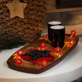 Konstsmide LED Lichterkette Metallbälle 0,9 m Rot