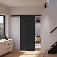 Schulte - Tür Schiebetür Glas Schwarz Satiniert 900 X 2035 Zimmertür Glasschiebetür Glastür - Stabgriff
