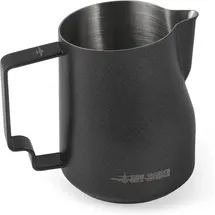 mhw-3bomber 450 ml (15 oz) Professionelles Milchkännchen aus Edelstahl für Espresso, Cappuccino, zum Aufschäumen mit Hawksbill-Mundöffnung, Barista-Zubehör, Schwarz, Modell: P6005MB