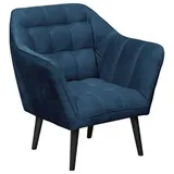 MID.YOU Cocktailsessel, Blau, 84x87x70 cm, Wohnzimmer, Sessel, Polstersessel