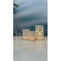 Metall Windlicht Fiori 11,5cm creme