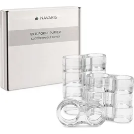 Navaris 8er-Pack Türgriff Puffer - Set Tür Wand Stopper Türstopper transparent - Wandschutz Türklinke Fenstergriff - Fensterstopper