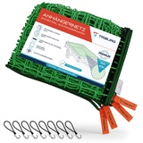 TRIBURG Anhängernetz 2x3,5 inkl. 8X Expander Haken - Anhänger Netz mit Eckmarkierungen und Randverstärkung inkl. 8X Gummispanner mit Haken [Spanngummi mit Haken]