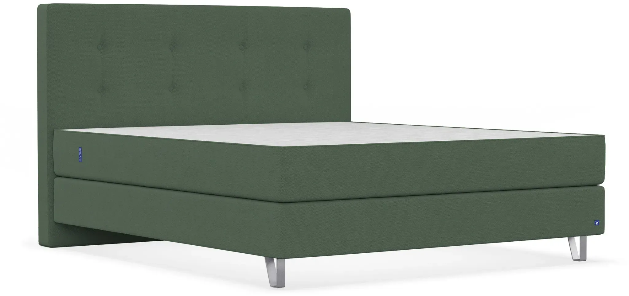 BRUNO Boxspringbett Premium 200x200cm in Grün | Matratzen-Härtegrad: Links H3 / Rechts H3 | mehrfach ausgezeichnet in Design & Qualität