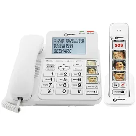 Geemarc AmpliDECT COMBI-PHOTO 295 Analoges/DECT-Telefon Anrufer-Identifikation Weiß