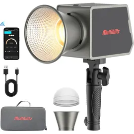 Multiblitz MB-PL LED 100B Fotolicht Videolicht Studiolicht Fotostudio Fotolampe (Studioleuchte, Videoleuchte), Dauerlicht, Schwarz, Silber