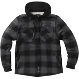 West Coast Choppers Hell Bent Flannel Kapuzenjacke - Charcoal / Black - 3XL