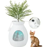 Costway Katzentoilette Blumentopf-Stil 63 L Weiß